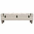 thumbnail image 6 of vidaXL Storage Bench 43.7" Cream Solid Wood Fir&Fabric, 6 of 12