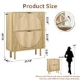 thumbnail image 6 of LEFHDA Modern Shoe Cabinet with 2 Flip-Down Drawers, Wood Entryway Shoe Storage Organizer, Freestanding Slim Shoe Rack, Round Fluted Pattern (Oak), 6 of 9