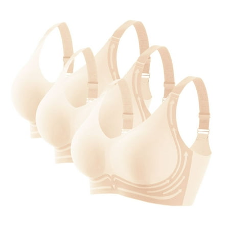 PRORMOOW Yoga Bra  Supportive Bras for Women  Sexy Bras for Women  Bras for Women Everyday Bras Novelty Plus Size Push Up Full Coverage Seamless Steel Ring Sports Gathering Fixing Cup Bra  40