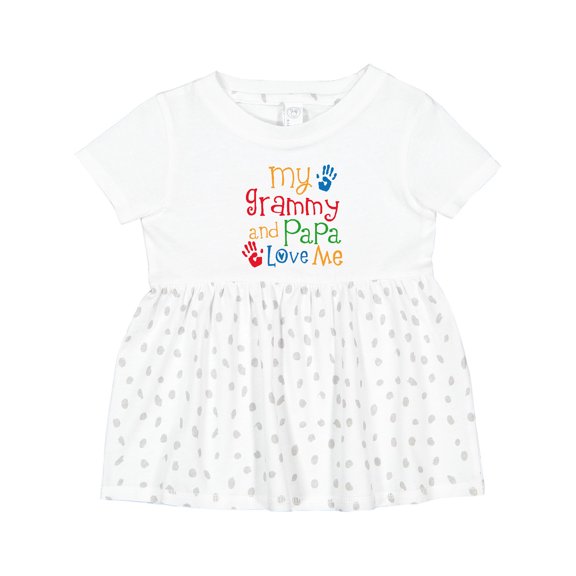 Inktastic Grammy and Papa Love Me Girls Baby Dress