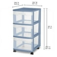 thumbnail image 2 of Sterilite 3 Drawer Cart, Blue, 2 of 5