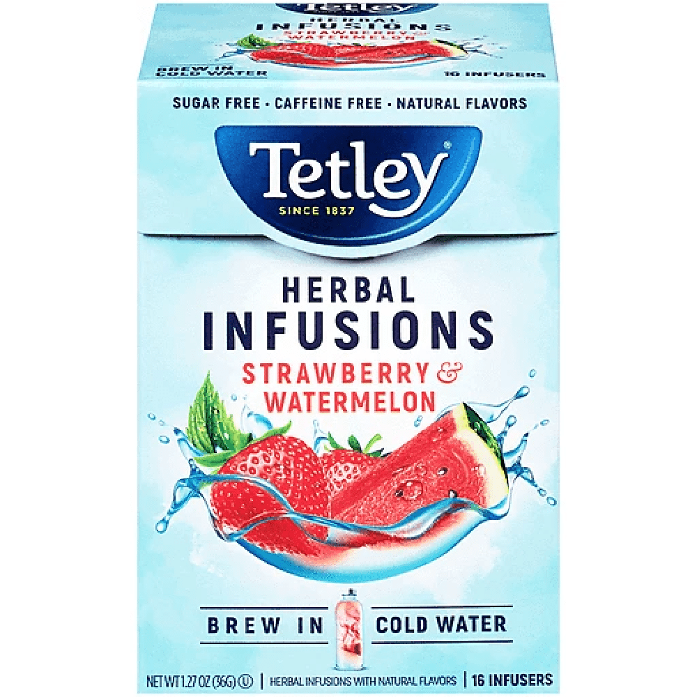 Tetley Herbal Infusion Strawberry Watermelon Tea, 16ct pack of 3