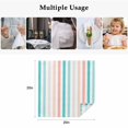 thumbnail image 4 of Aqua Teal Stripe Cloth Napkins, Geometric Grey White Vertical Striped Washable and Reusable Dinner Napkins Set of 8, Table Napkin for Kitchen Party Birthday Wedding Hotel Housewarming 20"x20", 4 of 8