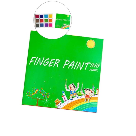 WNFJR 12 Colors Funny Finger Painting Kit and Book, Magic Paint Set for Kids, Watercolor Painting Book for DIY Crafts Painting Supplies