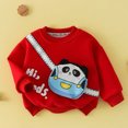 thumbnail image 3 of Abcomgle Boys Girls Crew Sweatshirt with Cartoon 3d Crossbody Bag Crew Neck Long Sleeve Pullover Top Funny Shirt, 3 of 5