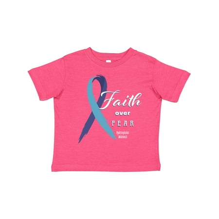 

Inktastic Faith over Fear Hydrocephalus Awareness with Blue Ribbon Gift Toddler Boy or Toddler Girl T-Shirt