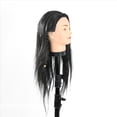 thumbnail image 2 of 2X Cabeza de Maniquí de 40 cm Pelucas Largas de Pelo Negro Práctica de Entrenamiento de Estilo Muñecas de Peluquería Peluca de Maniquí Modelo de Cosmetología de Cabeza Simulada, 2 of 5