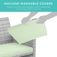 thumbnail image 6 of Best Choice Products 4-Piece Outdoor Wicker Patio Conversation Furniture Set w/ Table, Cushions - Gray/Light Mint, 6 of 8