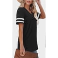 thumbnail image 2 of Casual V Neck Loose Fit Women Summer Short Sleeve Tunic Tops, 2 of 4