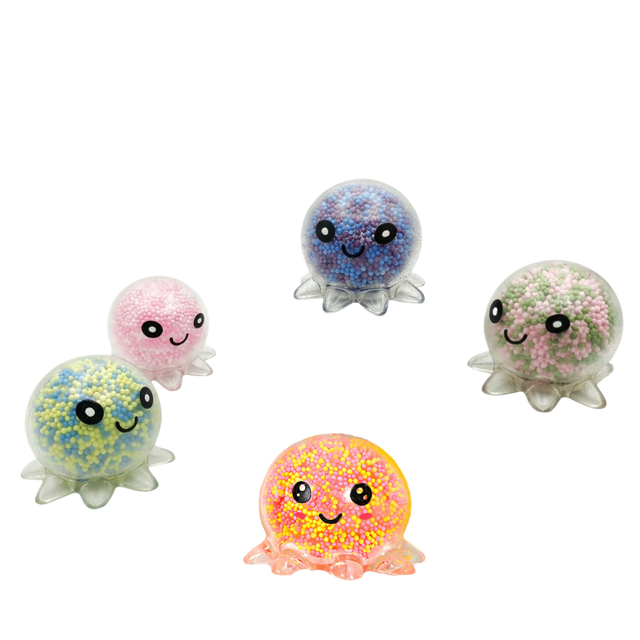 Cute Octopus Squeeze Stress Relief Ball for Adults, Soft Slow Rise Fidget Decompression Calming Sensory Novelty Birthday Party Favours Collectible Gifts, Random Colour