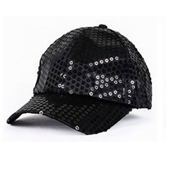 GBSYEWXS Women Baseball Cap Fashion Sequins Black Hat All-Season