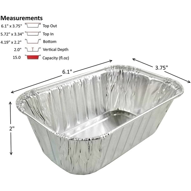 Pactogo 1 lb. Disposable Aluminum Foil Small Mini Loaf Bread Baking Pan