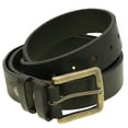 thumbnail image 4 of Mens 1 1/2 Wide Black Bridle Leather Belt Square Antique Brass Buckle, 4 of 4