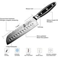 thumbnail image 3 of TUO Santoku Knife - Japanese Chef Knife 7-inch High Carbon Stainless Steel - Kitchen Knives with G10 Full Tang Handle - Black Hawk-S Knives Including Gift Box, 3 of 3