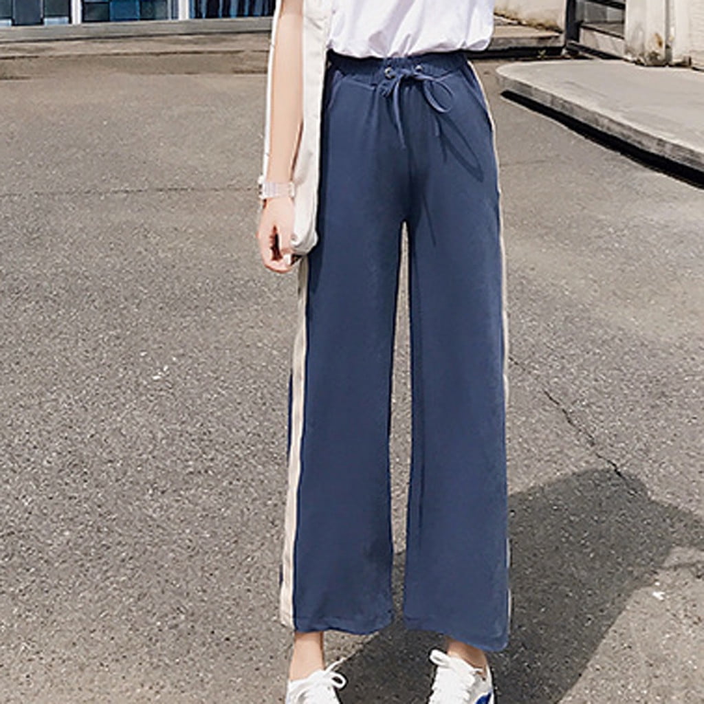 Tailored Fashion Women Casual Loose Solid Trousers Ankle -Length Pant ...