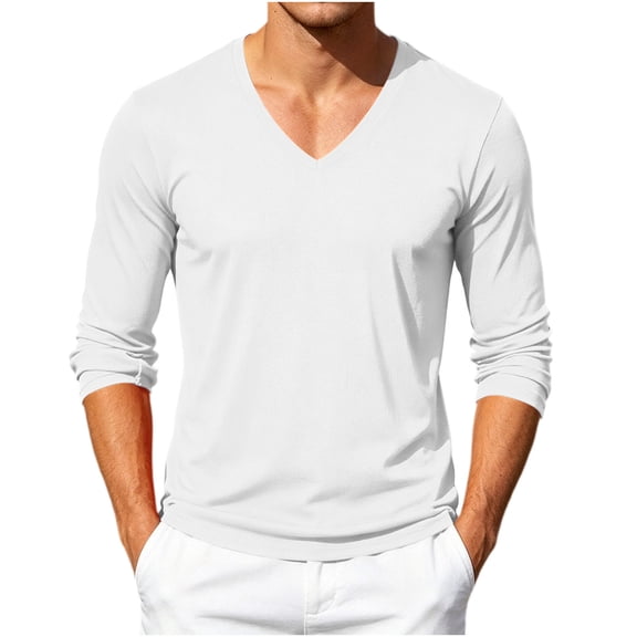 fatyb Men's Mesh Long Sleeve T Shirts V Neck Breathable Workout Tee Mens Athletic Running Training Tops