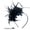 Black, variant on Fascinators Hat Flower Mesh Ribbons Feathers on a Headband and a Forked Clip with Feathers Cocktail Tea Party Headwear for Women and Girls