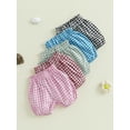 thumbnail image 4 of Michellecmm Baby Girl Bloomers Shorts Plaid Print Elastic Waist Ruffled Detail Short Pants, 4 of 9