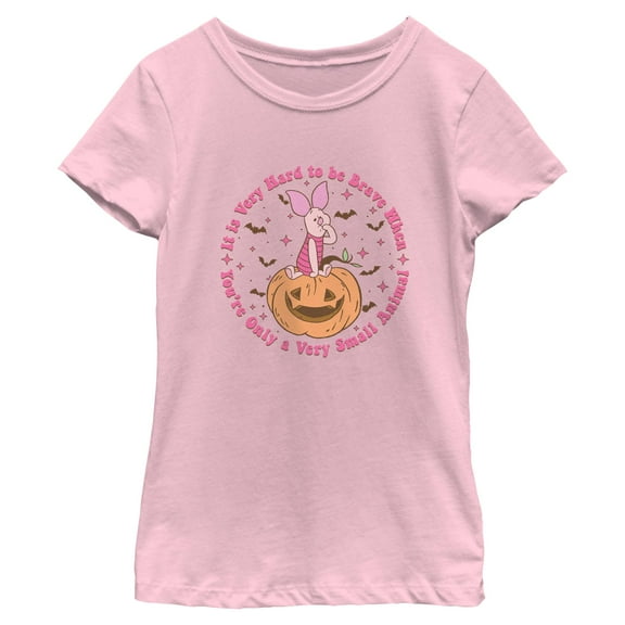 Girls Winnie the Pooh It's Very Hard For Piglet Pumpkin Seat T Shirt