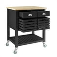 thumbnail image 5 of Riverbay Furniture Transitional Wood and Butcher Block Kitchen Cart in Black, 5 of 12