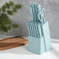 thumbnail image 4 of Basic Essentials 12 Piece Stainless Steel Kitchen Knife Set with Wood Block, Blue, 4 of 13