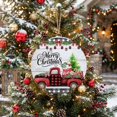 thumbnail image 5 of Welcome Sign for Front Door, Merry Christmas Round Metal Wall Art Wreaths, Xmas Tree Truck Balls Gifts Grey Wood Outdoor Indoor Wall Hanging Sign for Porch Decor Housewarming Gifts 7.9 Inch, 5 of 8
