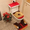 thumbnail image 4 of Yeacher 3PCS Christmas Bath Mat Tank Cover Toilet Rug Soft Floor Rug Non Slip Water, 4 of 6