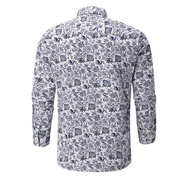 Camisas De Vestir Para Hombre Manga Corta Camiseta de primavera y verano para hombre, camiseta hawaiana de manga larga con estampado Floral, botón de playa, camiseta de trabajo cálida (White, 5XL)