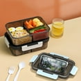 thumbnail image 3 of Bento Box,Bento Lunch Box,Shatterproof Crystal Clear Base, for Dining Out,Work,Under $10, 3 of 5