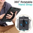 thumbnail image 4 of JETech Case for iPad 9.7-Inch (6th/5th Generation, 2018/2017 Model) with Built-in Screen Protector, Protective Shockproof Rugged Tablet Cover, 360° Rotating Hand Strap Stand (Blue), 4 of 8