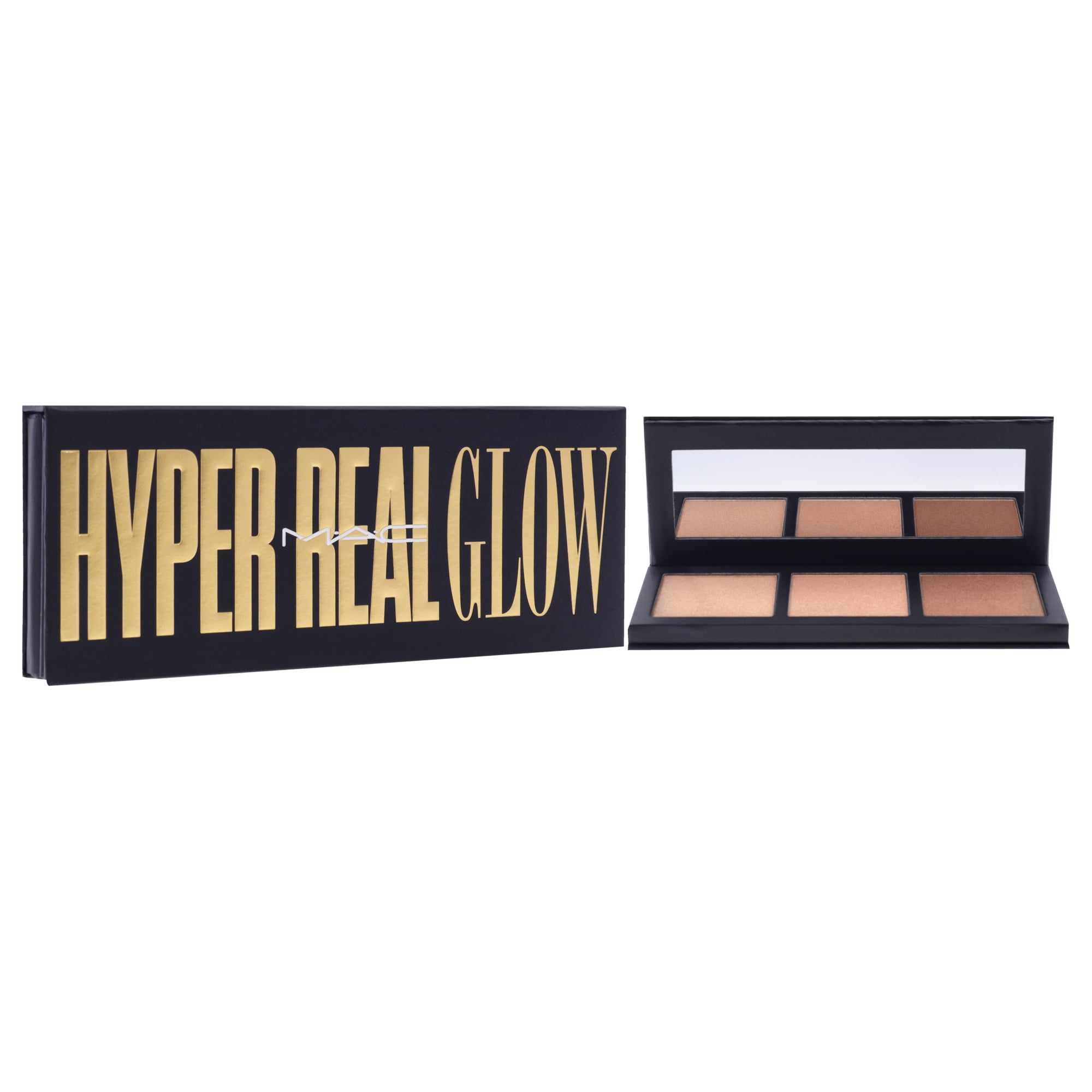 MAC COSMETICS COLOR PALETTE 0.15 OZ MAC COSMETICS/HYPER REAL GLOW PALETTE / GET IT GLOWIN’ 0.15 OZ (4.5 ML) 3 HIGHLIGHT SHADES GOLD FONT