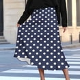 thumbnail image 2 of ZVNAΖH Women's Polka Dot Satin Midi Skirt, High Waist Side Zipper Flared Skirt Ideal for Summer Casual & Vacation Outfits, 2 of 7