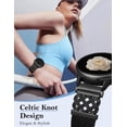 thumbnail image 4 of Wearlizer 20mm Magnetic Braided Nylon Band Compatible with Garmin Vivoactive 6/5/3, Venu Sq 2, Forerunner 165/55/245, Stretchy Celtic Knot Elastic Watch Band with Quick Release for Women Men, 4 of 6