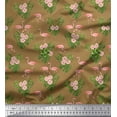 thumbnail image 1 of Soimoi Velvet Fabric Floral & Cute Animals Cartoon Print Fabric by Yard 58 Inch Wide, 1 of 1