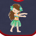 thumbnail image 4 of Inktastic Brown Haired Hula Girl Girls Baby Bib, 4 of 4