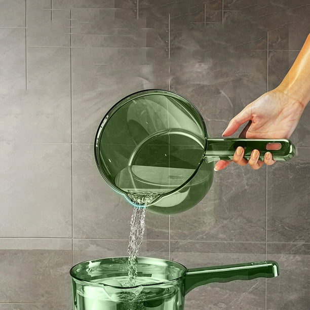 Kitchen Water Spoon | Plastic Pouring Ladle | Lightweight Household Watering Tool | Ergonomic Handle | Versatile Use Bath Shampoo Wash | Green | 24x14x12cm | 160g