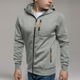thumbnail image 2 of BFHHYA Boys Zip-Up Hooded Jacket Light Fleece Long Sleeve Athletic Sweatshirt Casual Outerwear with Zip Pockets, for After-School Activities (5-15Y), 2 of 9