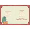 thumbnail image 2 of Designer Greetings Green Foil Tree, Smiley Faced Ornaments, Gifts and Candy Cane Juvenile Christmas Card for Young Girl, 2 of 2