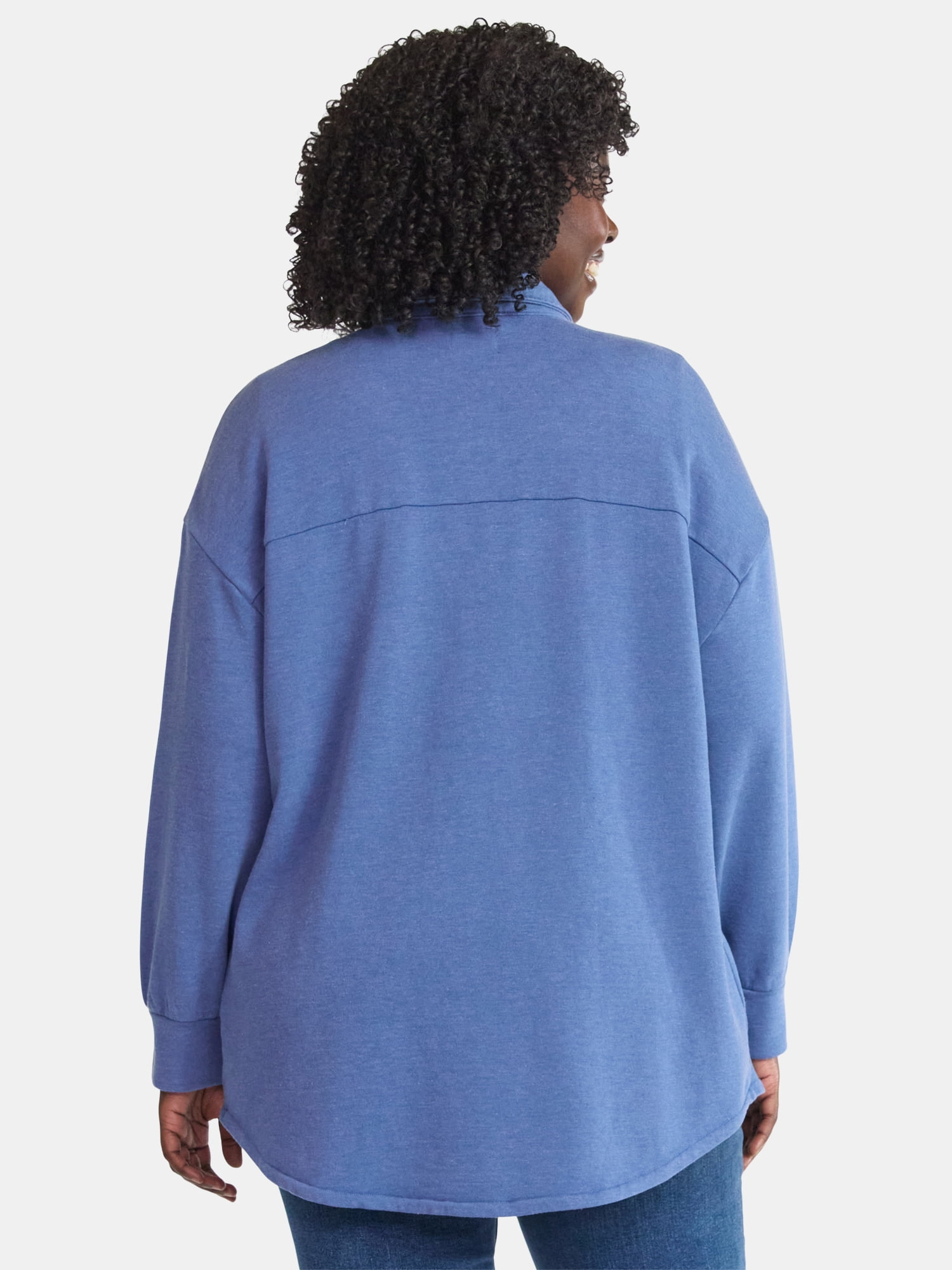 Terra & Sky Women's Plus Knit Shacket, Sizes 0X-5X