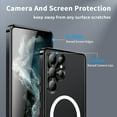 thumbnail image 4 of ELEHOLD for Samsung Galaxy S23 Ultra Luxury Plating Case Ultra Slim Thin Compatible with MagSafe Charging Camera Lens Protection Metal Frame Shockproof Anti-Scratch Case,Black, 4 of 9