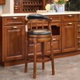 thumbnail image 3 of AULIFE Bar Stools Mid-Back Modern Swivel Barstools,Kitchen Counter Genuine Leather Upholstered Island Barstool with Footrest for Home Kitchen Dining Room, 3 of 6
