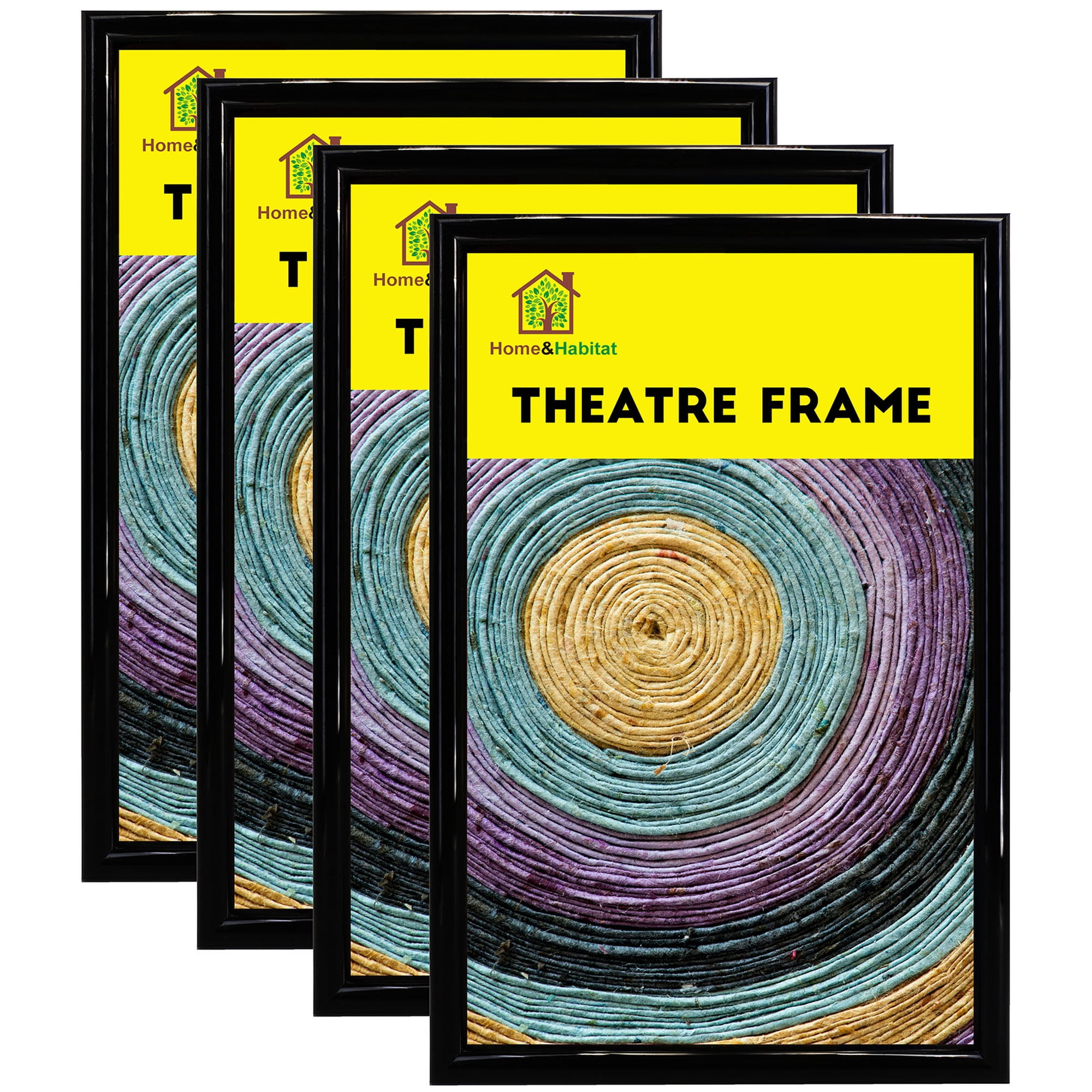 Home&Habitat, Theatre Bill Frame 4 Pack,Playbill Frames Fits 5.5x8.5 inch Playbills