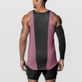 thumbnail image 6 of ZCFZJW Men's Quick Dry Workout Tank Top Gym Muscle Tee Fitness Bodybuilding Stretch Sleeveless Solid Color T Shirt Breathable Sports Vest Purple S, 6 of 6