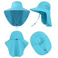 thumbnail image 3 of Hat circumference 55-60cm outdoor men and women sunscreen, sunshade, breathable fishing hat - Sky blue, 3 of 5