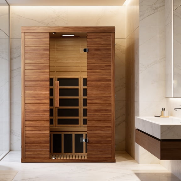 PABIMIA 2-Person Indoor Infrared Sauna, Home Sauna with 1500W Heater, WiFi & Bluetooth App Control