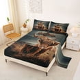 thumbnail image 2 of jejeloiu Rustic Highland Cow Full Size Sheets Kids,Western Print Bed Sheets,4 Pieces, 2 of 6
