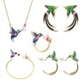 thumbnail image 6 of Cute Lovely Hummingbird Flower Jewelry Sets Women Party Accessories Romatnic Elegant Bird Copper Earring Ring Necklace Bracelet, 6 of 6