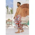 thumbnail image 3 of LA LEELA Men's Swim Trunk Beachwear Sarong Pareo Wrap One Size Navy, Floral Summer Vacation Party, 3 of 5