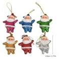 Contemporary Decor Set Of 6 Cute Mini Santa Pendants Christmas Tree