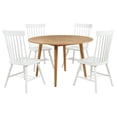 thumbnail image 3 of Coaster Andrews 5-Piece Round Dining Table Set, Light Ash and White, 3 of 11